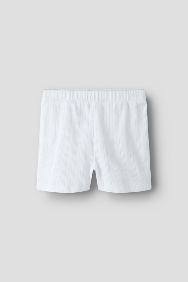 Lmtd Short de punto calado cinturilla el&aacute;stica blanco