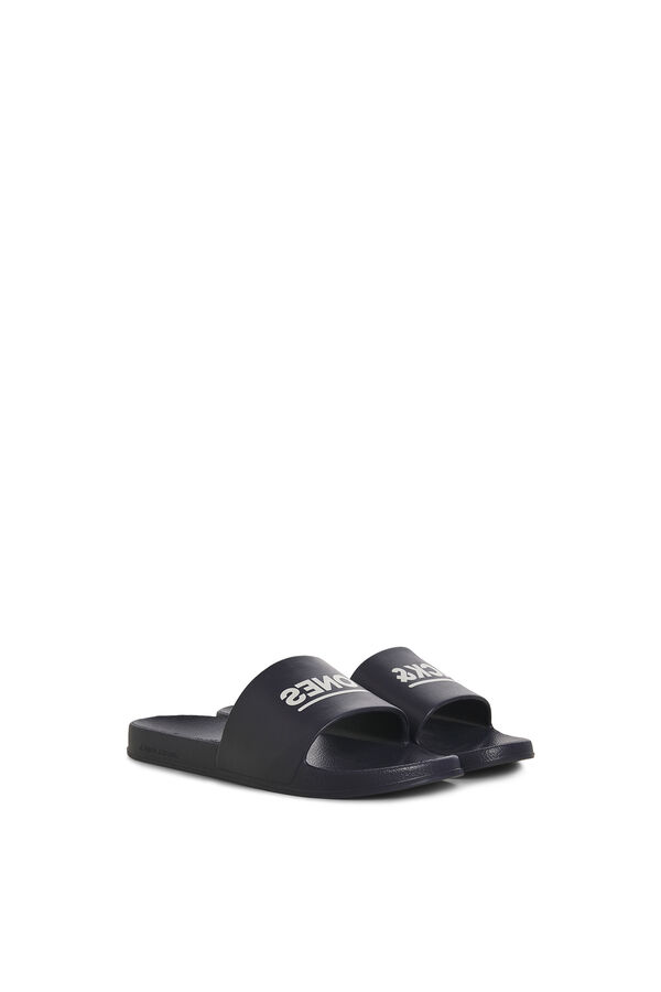 Jack & Jones Contrast logo slide sandal blue