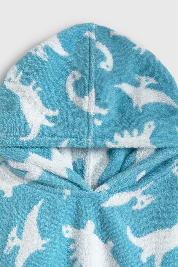 Textura Dinosaur poncho towel blue
