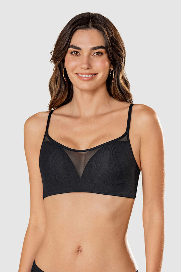 Leonisa Brastop in preformed cups fixed in foam black