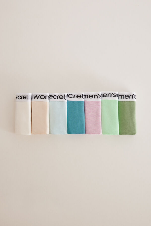 Womensecret 7er-Pack Slips Baumwolle Logo Weiß