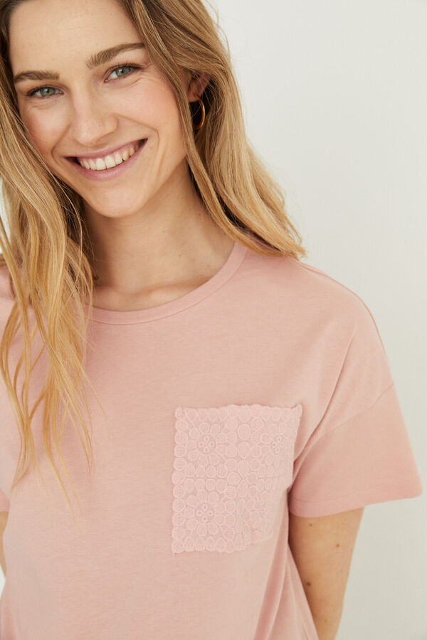 Womensecret Short 100% cotton pyjamas pink top Plava