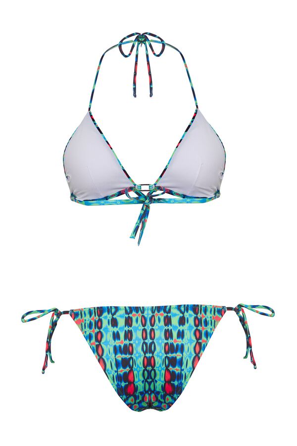 Trendyol Tie-dye triangle bikini set printed