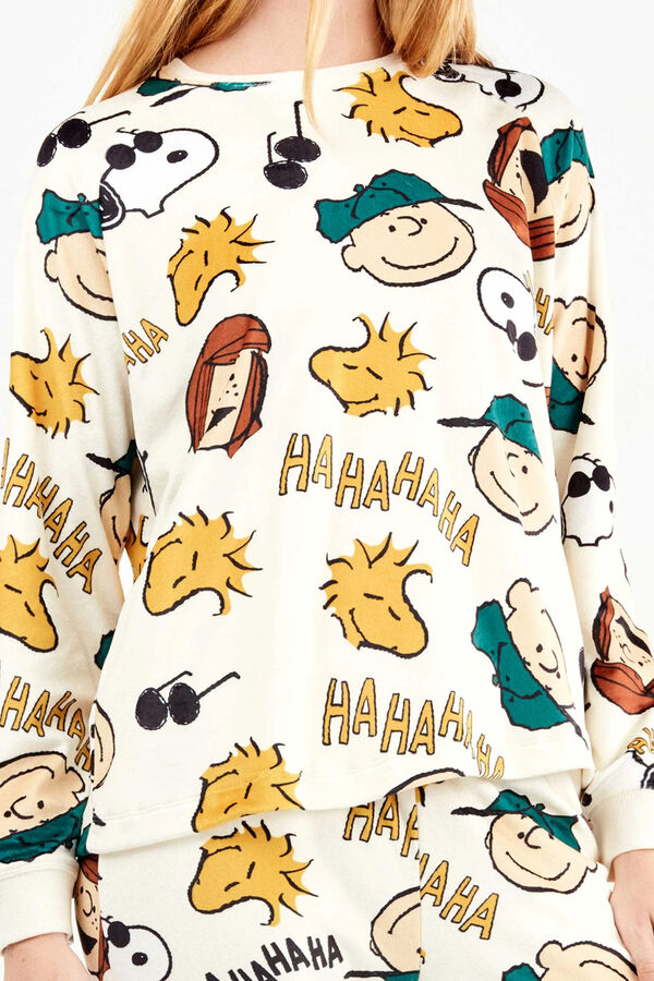 Gisela Conjunto de pijama de polar el&aacute;stica Peanuts branco