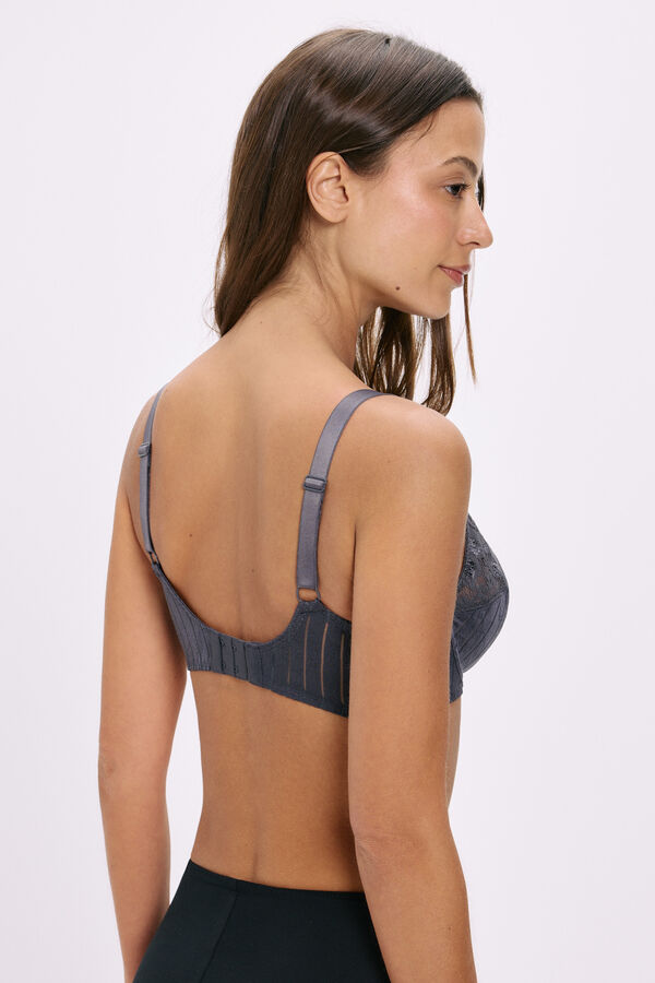 Selene Sujetador con aro y encaje Mariluz gris