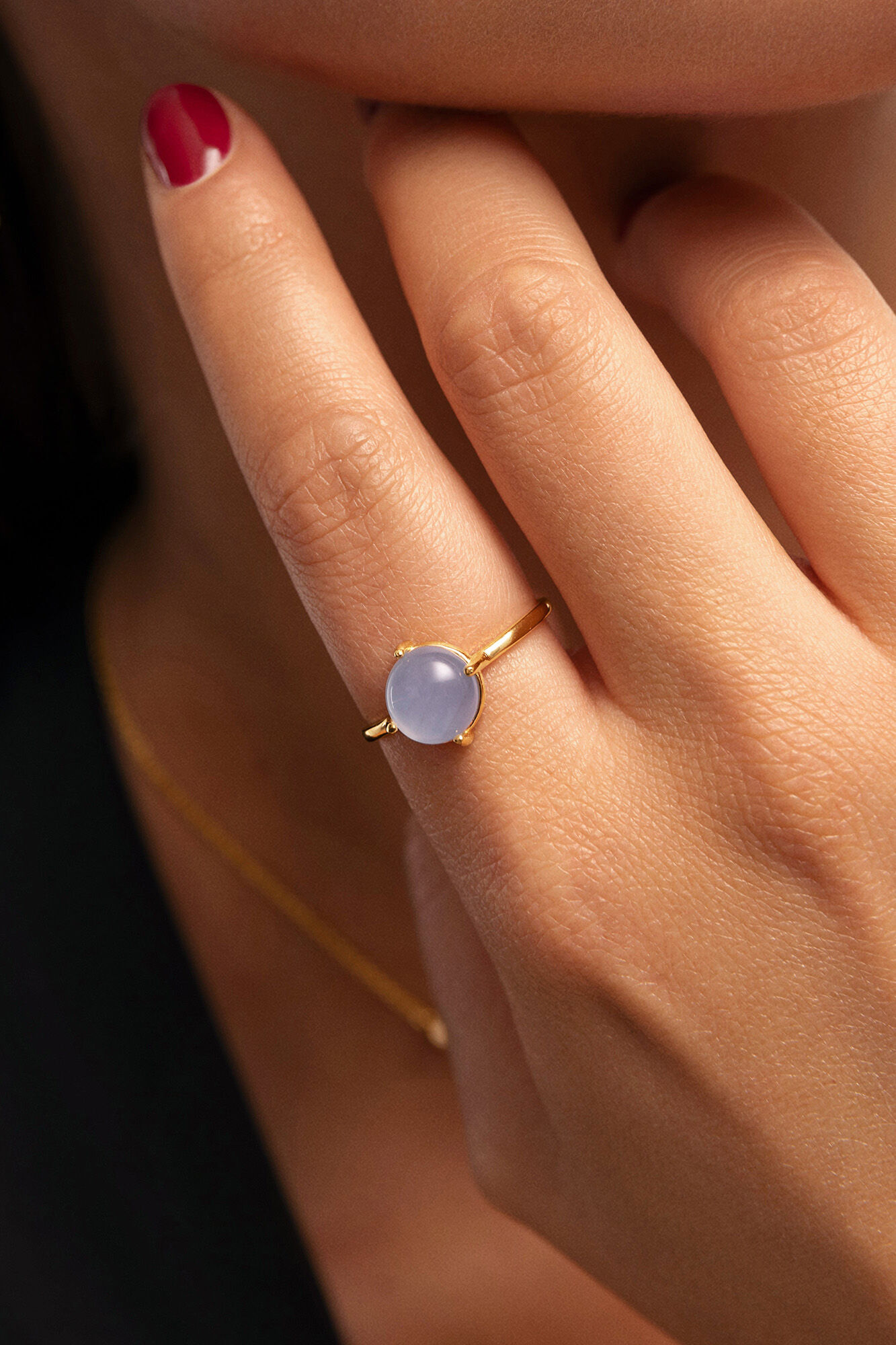 Singularu Anillo Celebrate Azul Ba&ntilde;o Oro