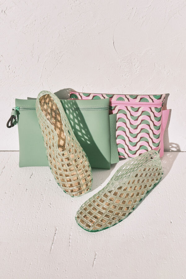 Women'secret Green jelly mesh effect sandals green