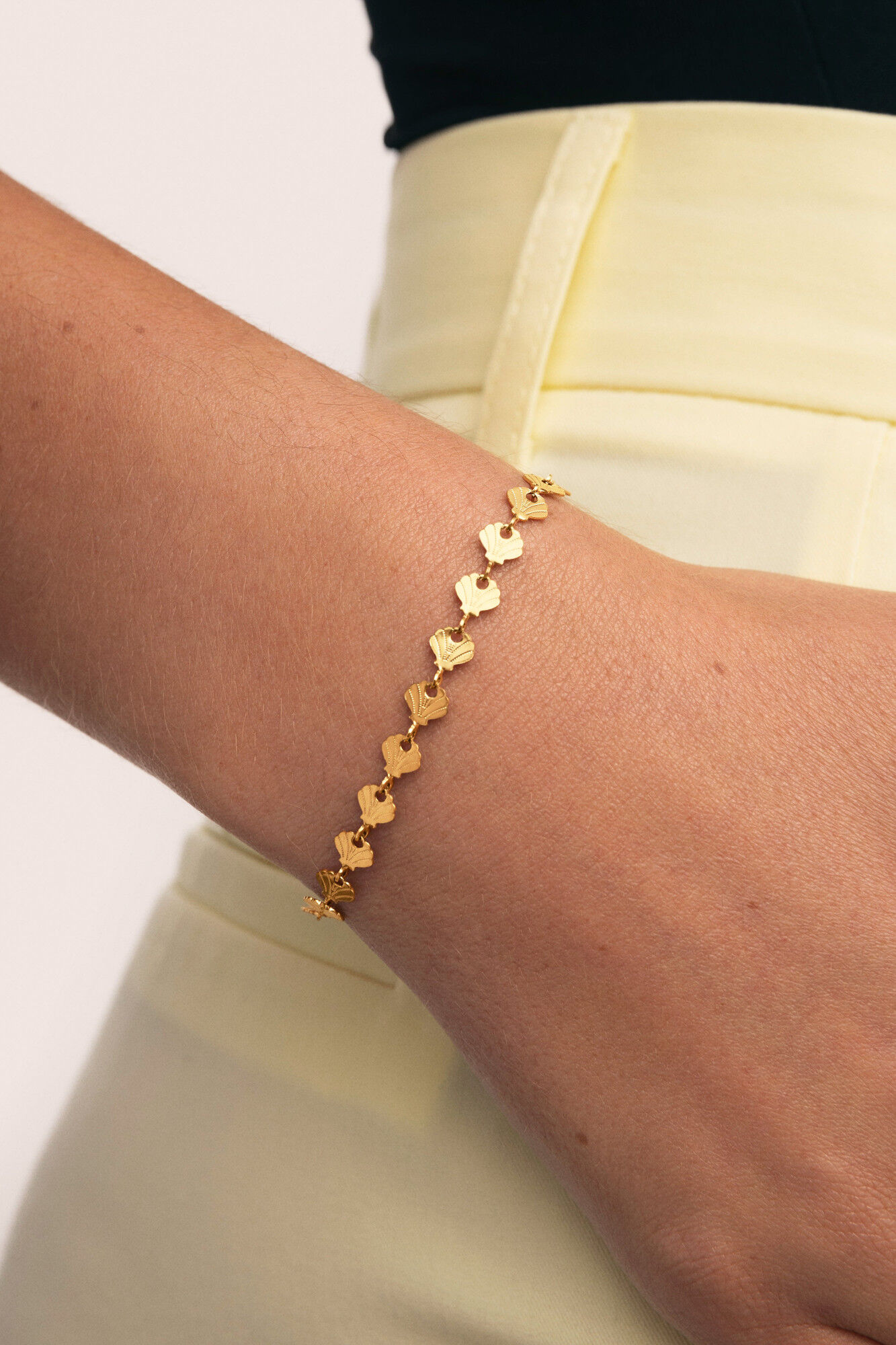 Singularu Pulsera Shells Acero Ba&ntilde;o Oro