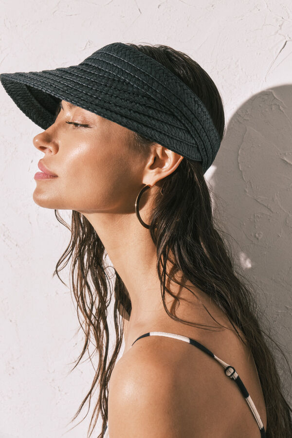 Women'secret Visi&egrave;re effet raphia noire noir