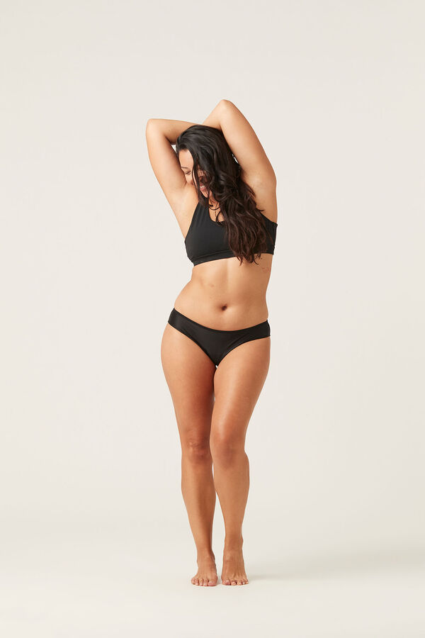 Womensecret Black Recycled Swimwear Bikini Brief - Ligght to moderate  Schwarz