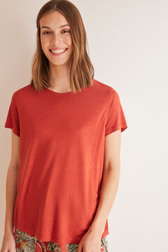 Womensecret Red short-sleeved T-shirt Narandžasta