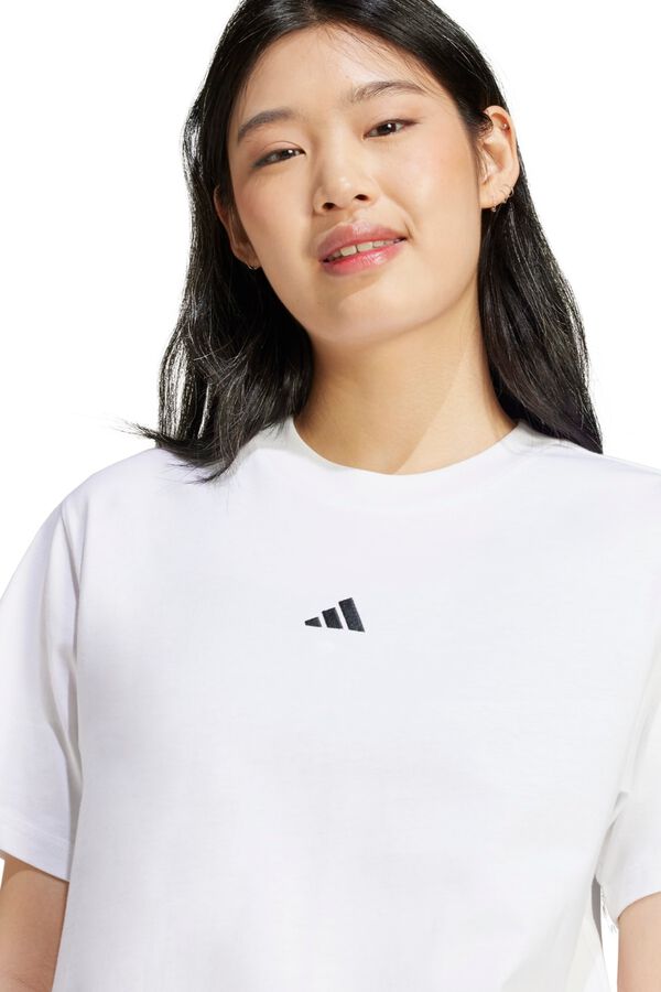 Adidas Camiseta algod&oacute;n logotipo peque&ntilde;o blanco