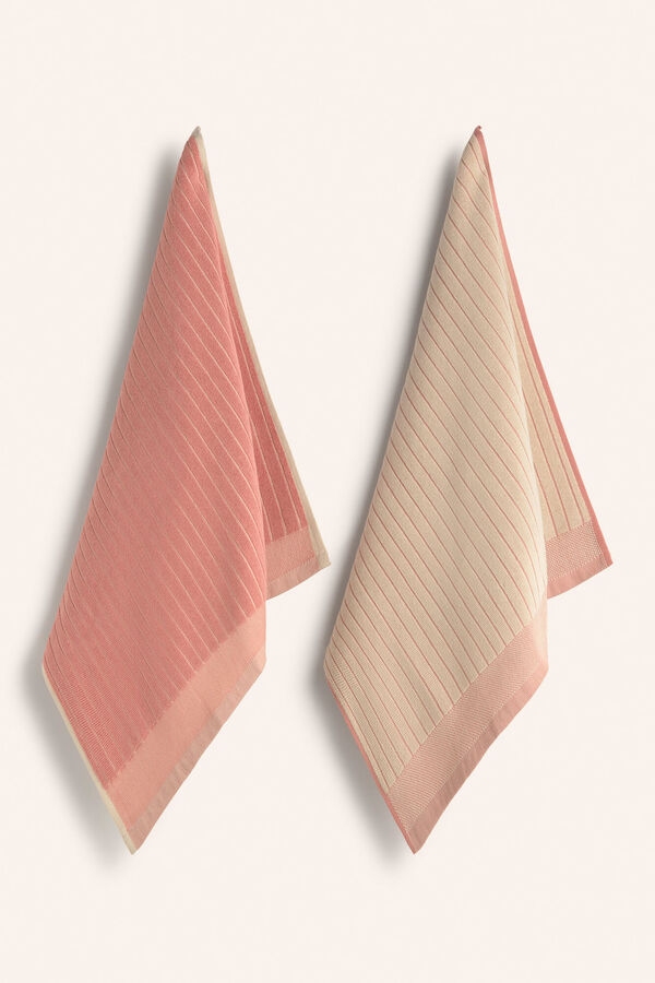 Calma House Set de 2 trapos de cocina de rizo rosa Lisboa 50x50 rosa