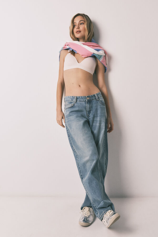 HI&BYE Pink padded triangle bra pink