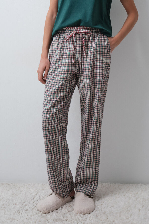Women'secret Green plaid pyjamas trousers green