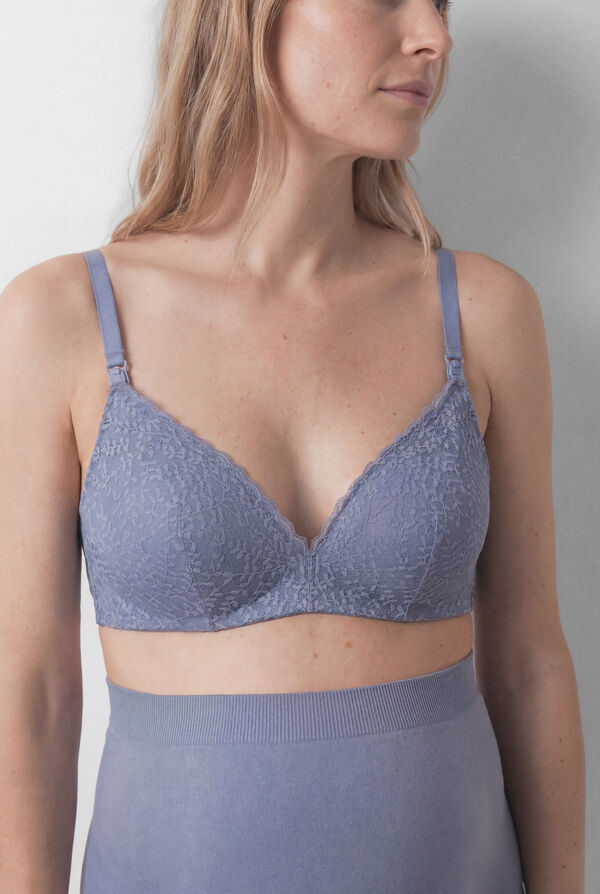 Women'secret Blue lace padded triangle maternity bra LOVELY blue