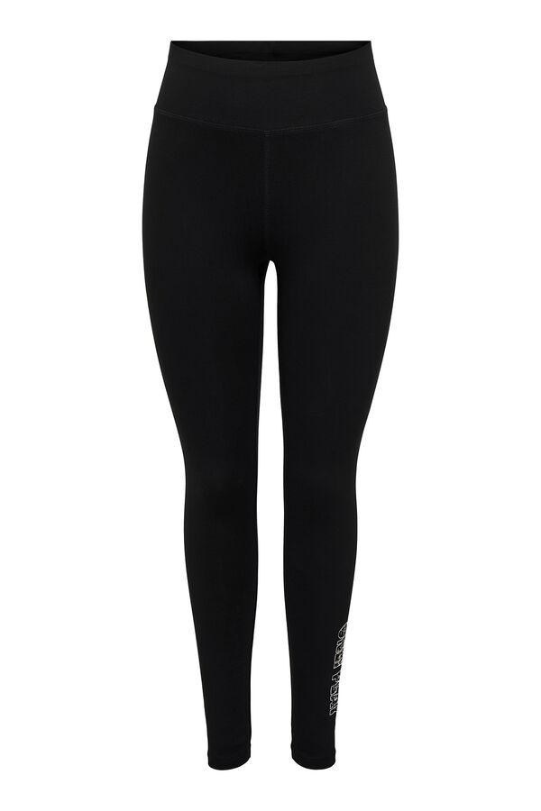 Only Play Leggings tobilleros de algod&oacute;n org&aacute;nico, detalle logo negro