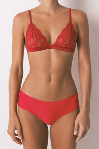 Women'secret Cueca de renda vermelha cl&aacute;ssica com corte limpo