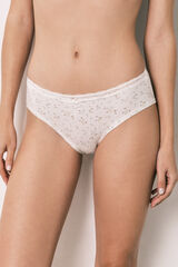 Women'secret 3er-Pack breite Baumwoll-Slips mit Blumenspitze mit Print