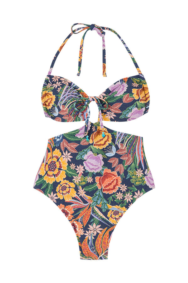 Womensecret Bañador trikini bandeau tropical estampado