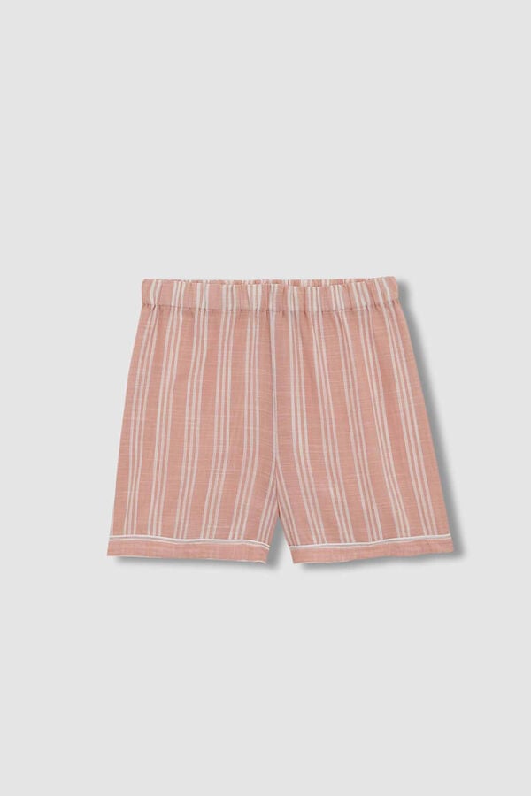 Womensecret Short pyjamas with two-tone orange stripes red