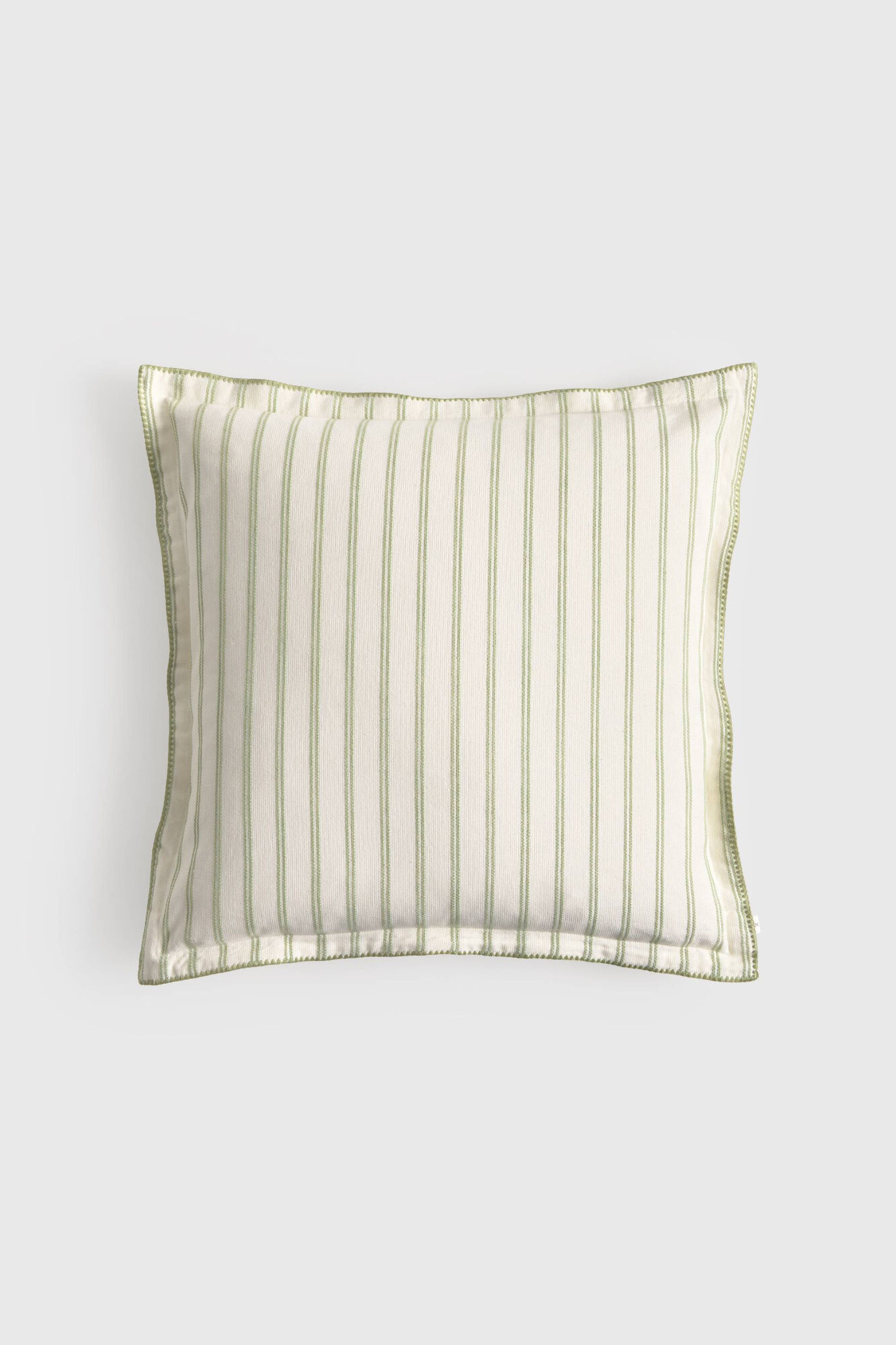 Textura Funda coj&iacute;n algod&oacute;n rayas acabado bordado