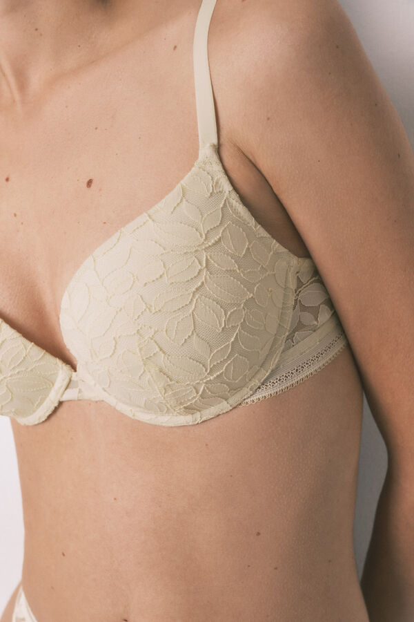 Women'secret GORGEOUS beige lace push-up bra nude