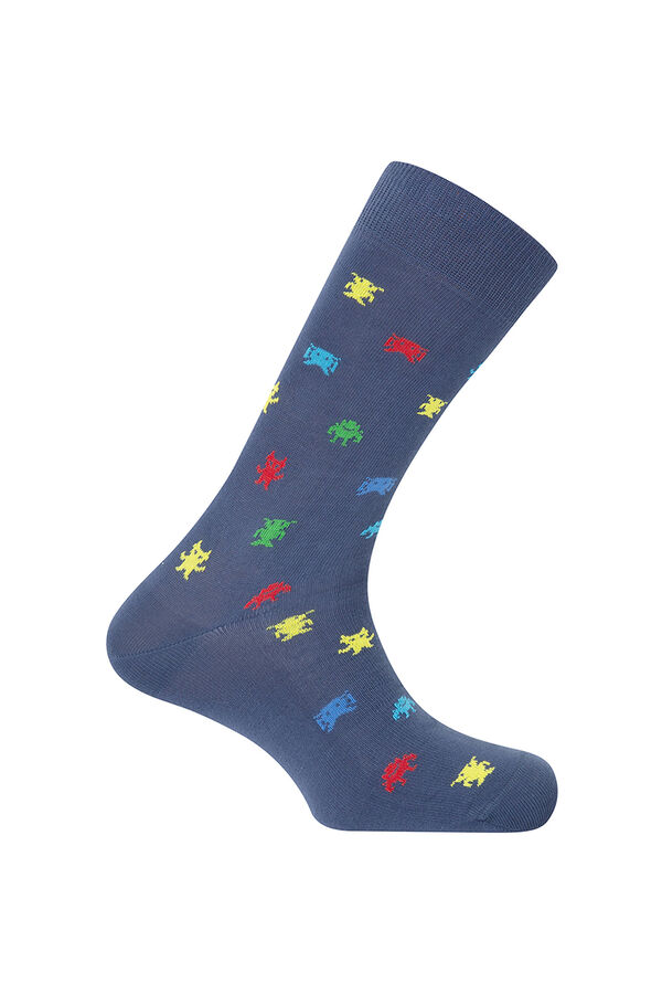 Punto Blanco Organic cotton monsters midi socks blue