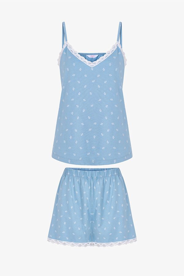 Penti Conjunto de pijama corto detalle flores azul