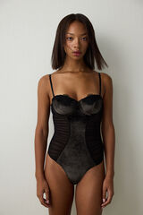 Penti Body tanga de terciopelo con cubierta para aros negro