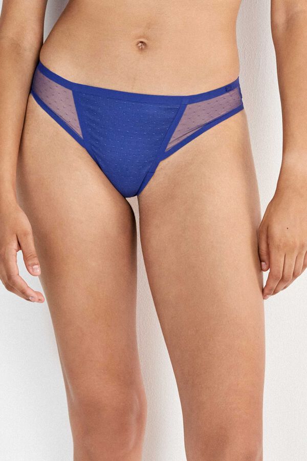 Gisela Plumetis Brazilian panty blue