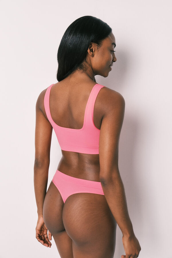 Women'secret Koralni jednobojni halter top jednostavnog kroja Koralna