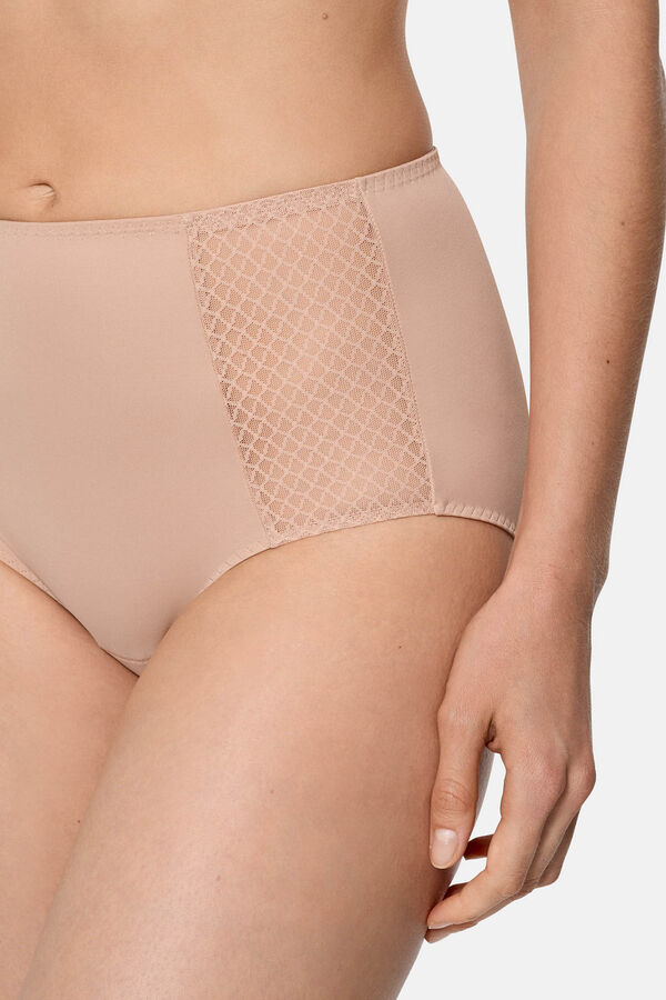 DIM High waisted slimming panty with flat stomach effect Bež