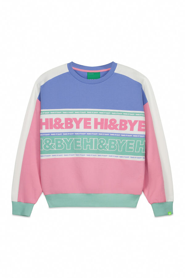 HI&BYE Pamučni color block duks Plava