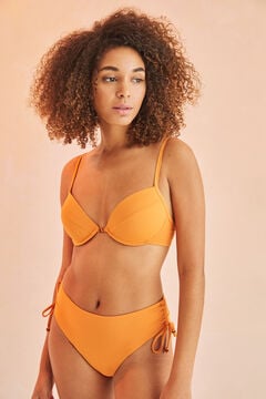Womensecret Culotte bikini large et haute orange rouge
