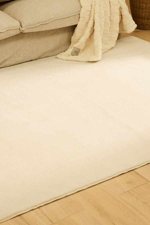 Calma House Alfombra lavable de pelo suave en tono piedra Apolo beige