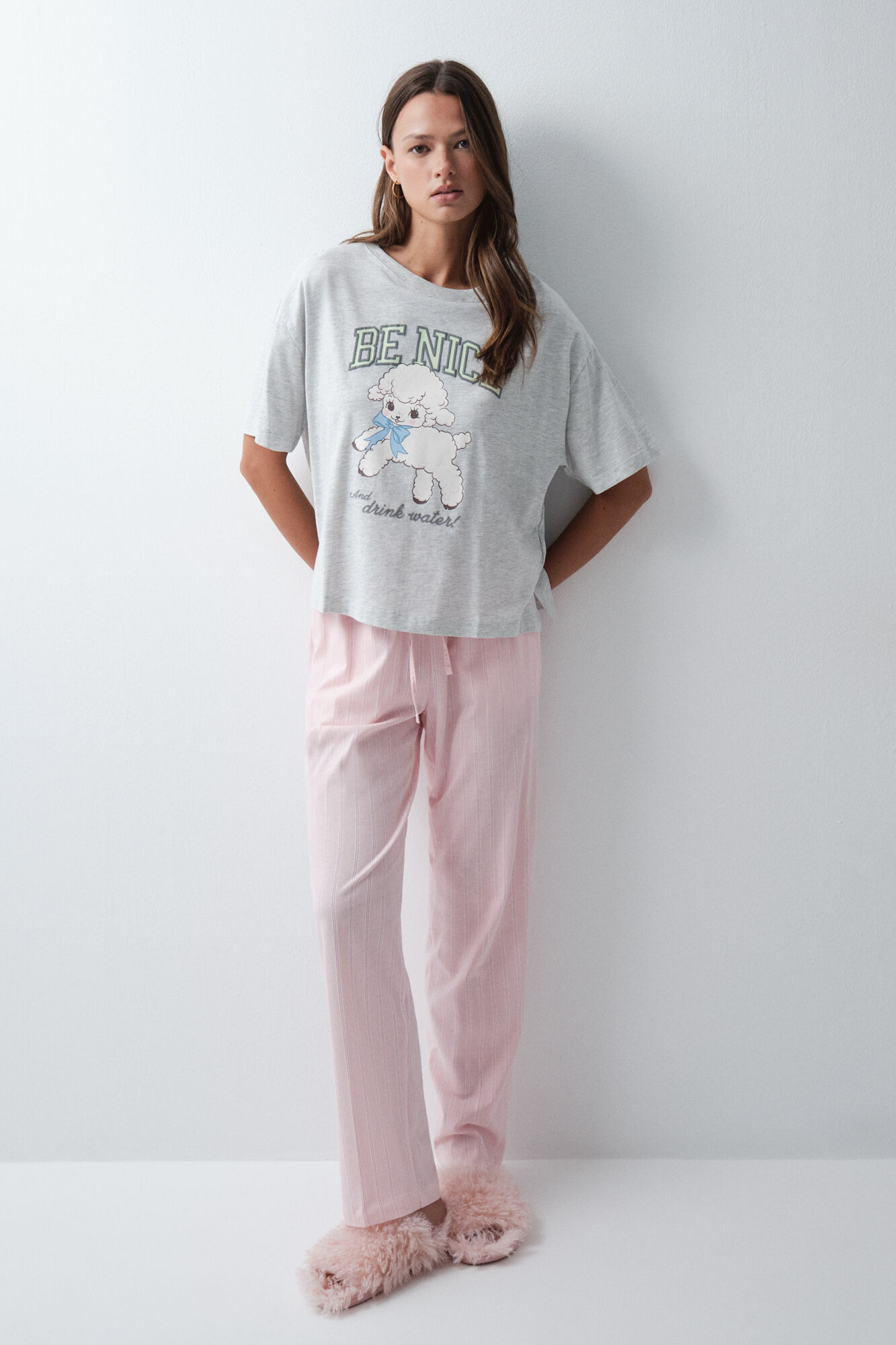 Women'secret Grey cotton graphic T-shirt