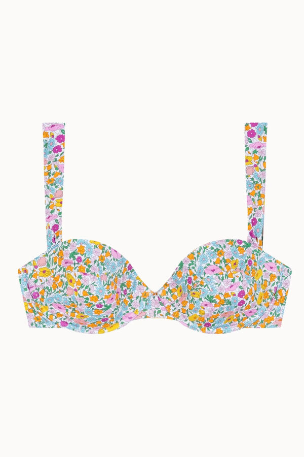 Bohodot Floral balconette bikini top printed