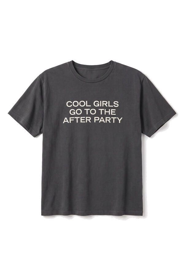Women'secret Black washed cotton short sleeve T-shirt black