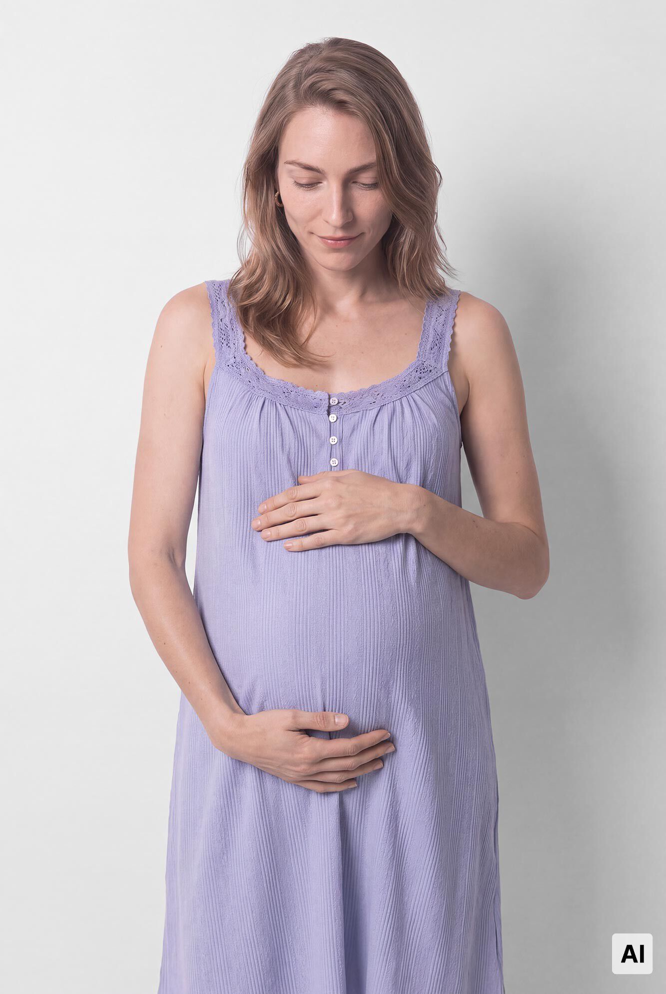Women'secret Blue maternity lace strap nightgown