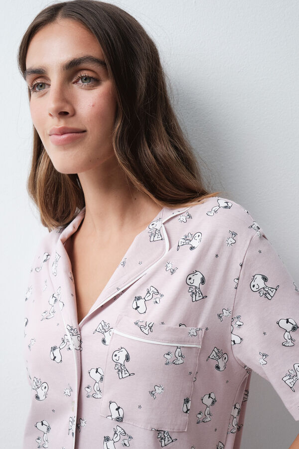 Women'secret Pyjama chemise en coton Snoopy rose rose