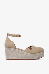 Popa Cantalar split leather low wedge sandal brown