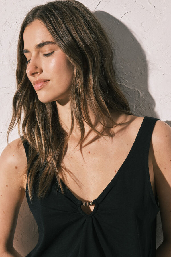 Women'secret Black wide strap vest top black