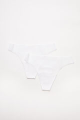 Womensecret Microfiber Thong  2-Pack Weiß