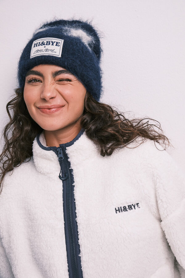 HI&BYE Veste peau de mouton &eacute;toiles &eacute;cru beige