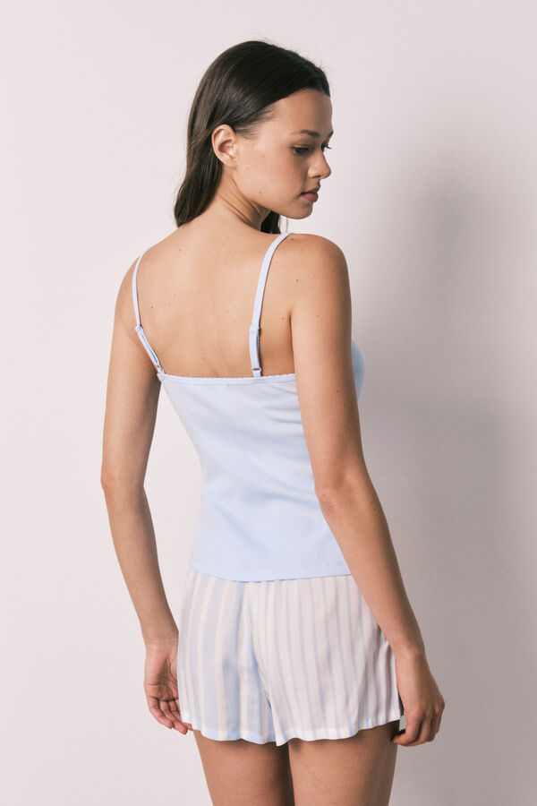 Women'secret Blue cotton and viscose short pyjamas blue