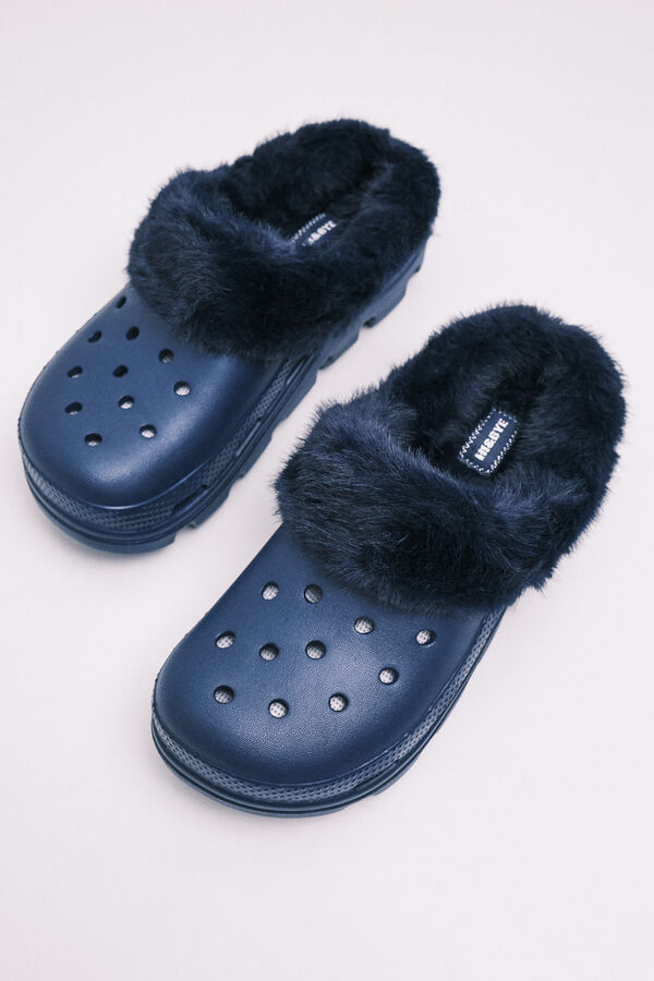 HI&BYE Navy platform mule slippers blue