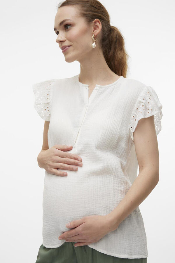 Womensecret Top aus Baumwolle Maternity und Stillzeit  Weiß