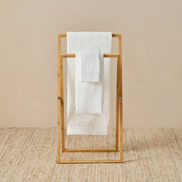 Womensecret Terrycloth towel with broderie anglaise Bijela