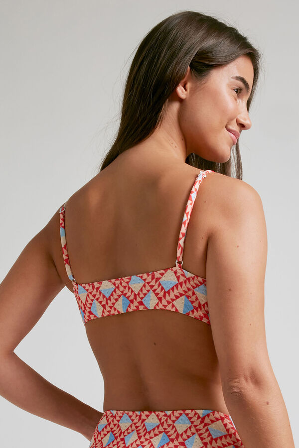Womensecret Mohawk lace-up bikini top printed